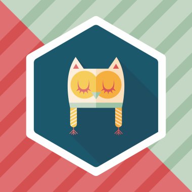 Bebek şapka düz simgesi ile uzun gölge, eps10