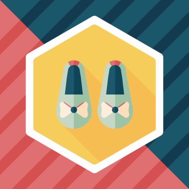 Bebek Patik düz simgesi ile uzun gölge, eps10