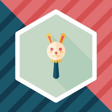 Bebek çıngırağı düz simgesi ile uzun gölge, eps10