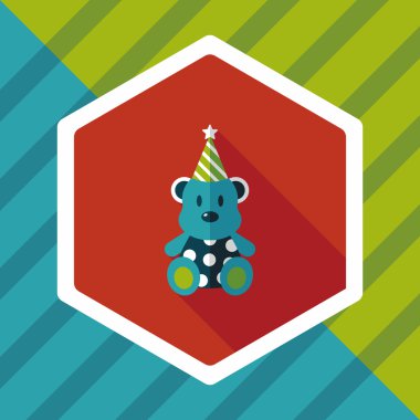 Uzun Gölge, eps10 ile Doğum oyuncak ayı düz simgesi