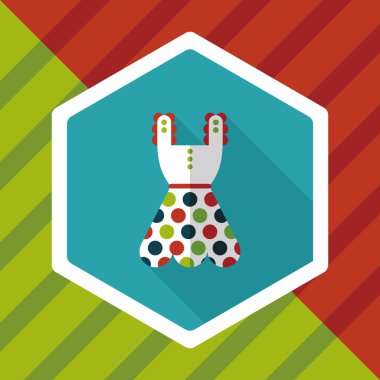 kadın elbise düz simgesi ile uzun gölge, eps10