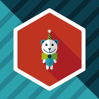 Uzun Gölge, eps10 ile Doğum oyuncak ayı düz simgesi