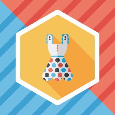 kadın elbise düz simgesi ile uzun gölge, eps10