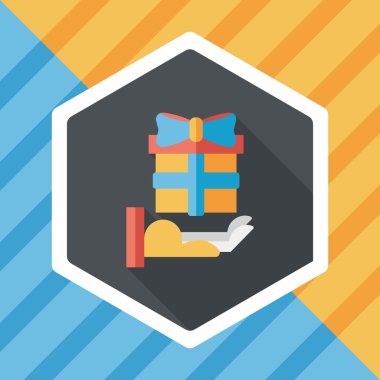 Uzun Gölge, eps10 hediye düz simgesi