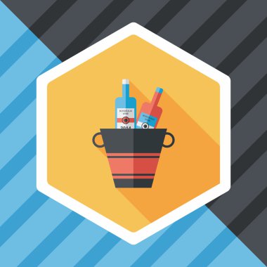 Uzun Gölge, eps10 ile buz şişe düz simgesi