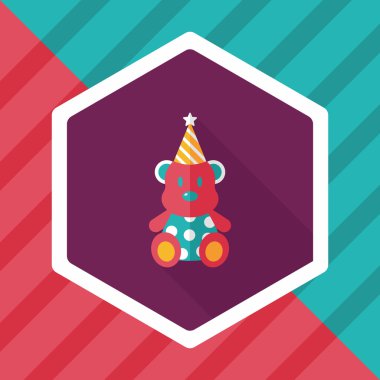 Uzun Gölge, eps10 ile Doğum oyuncak ayı düz simgesi