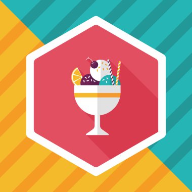 Uzun Gölge, eps10 dondurma düz simgesi