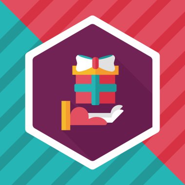 Uzun Gölge, eps10 hediye düz simgesi