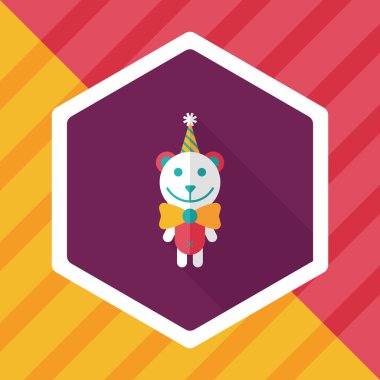 Uzun Gölge, eps10 ile Doğum oyuncak ayı düz simgesi