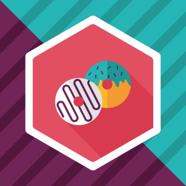 Donut düz simgesi ile uzun gölge, eps10