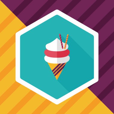 Uzun Gölge, eps10 dondurma düz simgesi