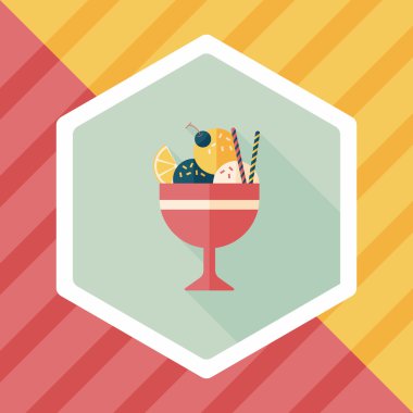 Uzun Gölge, eps10 dondurma düz simgesi