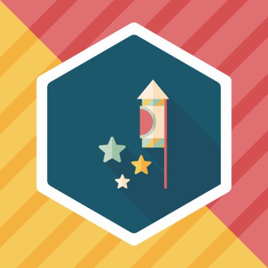 Uzun Gölge, eps10 fişek düz simgesi