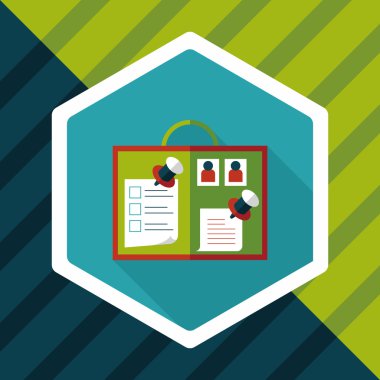 mesaj panosu düz simgesi uzun gölge, eps10 ile