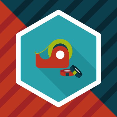 yapışkan bant düz simgesi ile uzun gölge, eps10