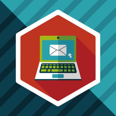 Uzun Gölge, eps10 ile dizüstü düz simgesi