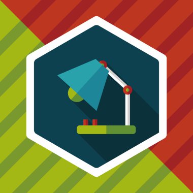 Uzun Gölge, eps10 ile masa lambası düz simgesi