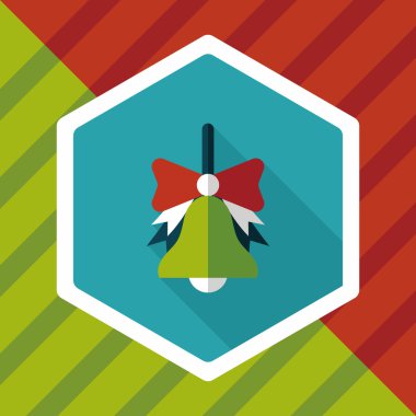 okul zili uzun gölge, eps10 düz simgesiyle