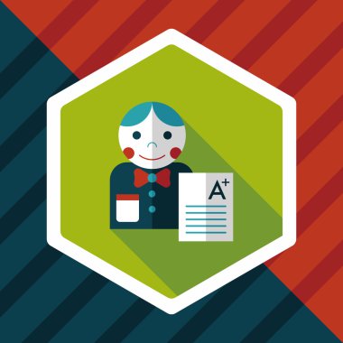 defter, düz simgesi ile uzun gölge, eps10 artı sınıfta