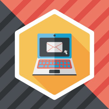 Uzun Gölge, eps10 ile dizüstü düz simgesi