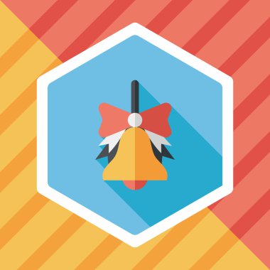 okul zili uzun gölge, eps10 düz simgesiyle