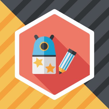 kalem kalemtıraş düz simgesi ile uzun gölge, eps10