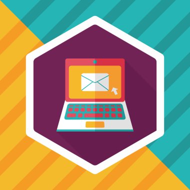 Uzun Gölge, eps10 ile dizüstü düz simgesi