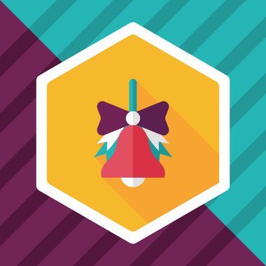 okul zili uzun gölge, eps10 düz simgesiyle