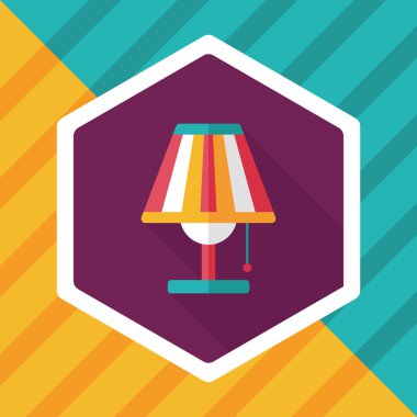 Uzun Gölge, eps10 ile masa lambası düz simgesi