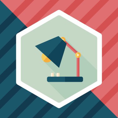 Uzun Gölge, eps10 ile masa lambası düz simgesi