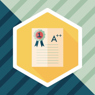 defter, düz simgesi ile uzun gölge, eps10 artı sınıfta