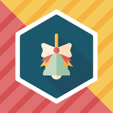 okul zili uzun gölge, eps10 düz simgesiyle