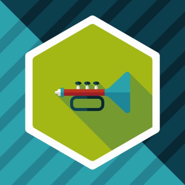 Uzun Gölge, eps10 trompet veya boynuzu düz simgesi