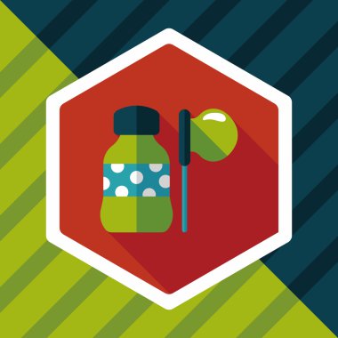 Uzun Gölge, eps10 ile baloncuklar düz simgesi