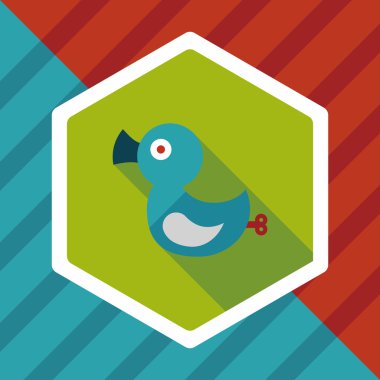 Uzun Gölge, eps 10 düz simge oyuncak ördek