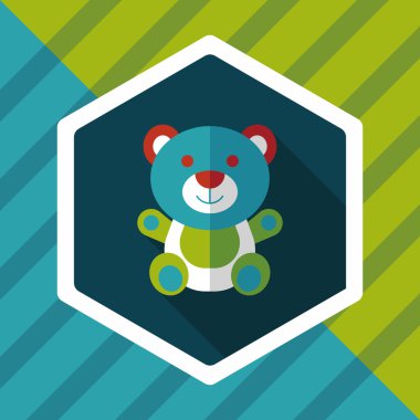 oyuncak ayı uzun gölge, eps 10 düz simgesi