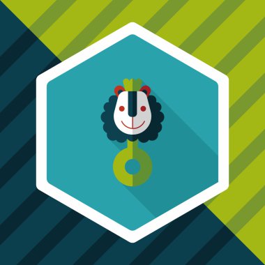 Bebek çıngırağı düz simgesi ile uzun gölge, eps10