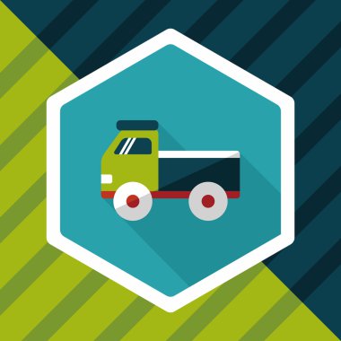 kamyon uzun gölge, eps10 düz simgesi