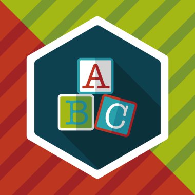 Uzun Gölge, eps10 ile ABC blokları düz simgesi