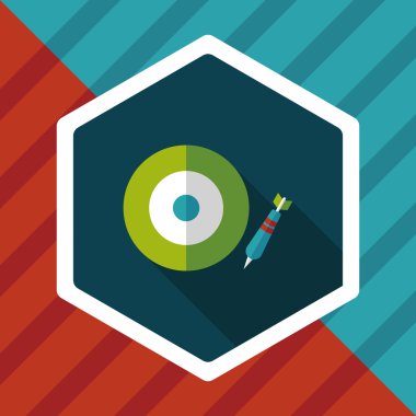 Dart hedef düz simgesi ile uzun gölge, eps10