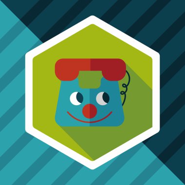 oyuncak telefon düz simgesi ile uzun gölge, eps10