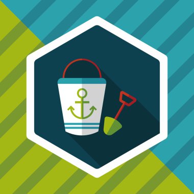 Uzun Gölge, eps10 ile kum düz simgesi için oyuncaklar