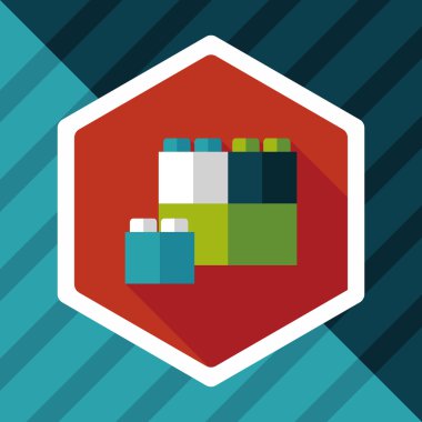 Uzun Gölge, eps10 ile tuğla oyuncak düz simgesi