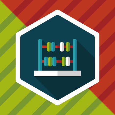 abaküs hesaplama düz simgesi ile uzun gölge, eps10