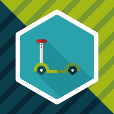 Scooter uzun gölge, eps10 düz simgesiyle
