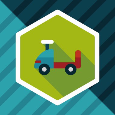 oyuncak araba düz simgesi ile uzun gölge, eps10