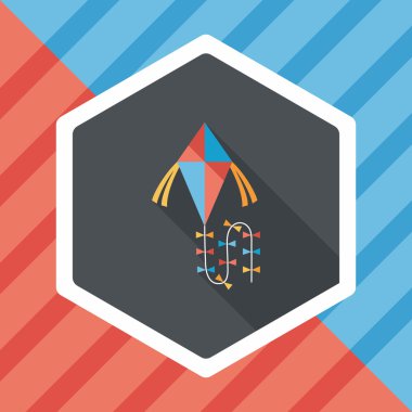 uçurtma düz simgesi ile uzun gölge, eps10