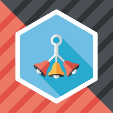 Bebek çıngırağı uzun gölge, eps 10 düz simgesiyle