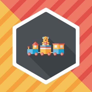 Tren oyuncak uzun gölge, eps 10 düz simgesiyle