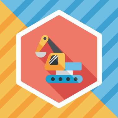 Uzun Gölge, eps 10 ile tarak digger düz simgesi